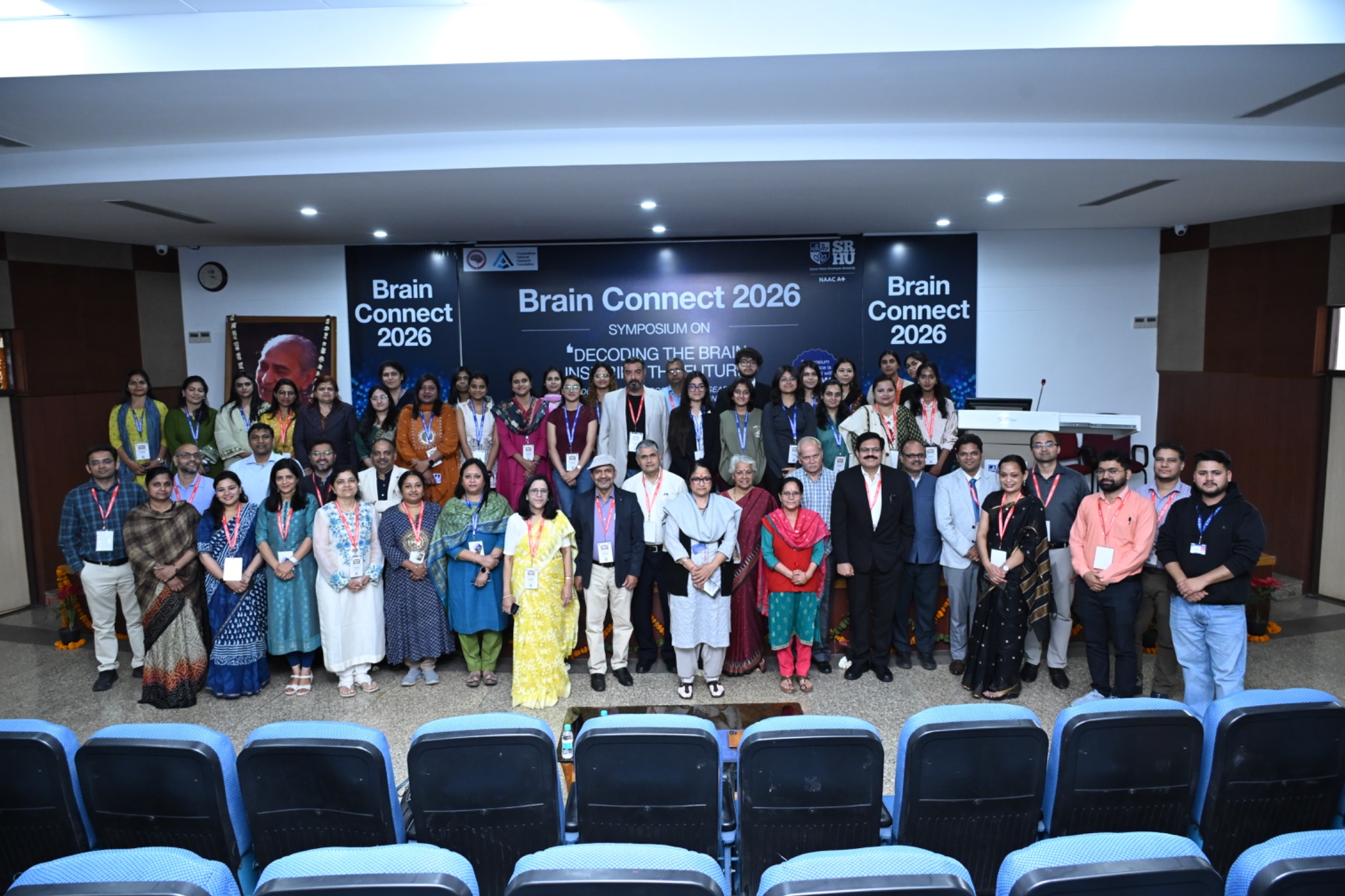 Participants, faculty, speakers and students at Brain Connect 2026 group photograph