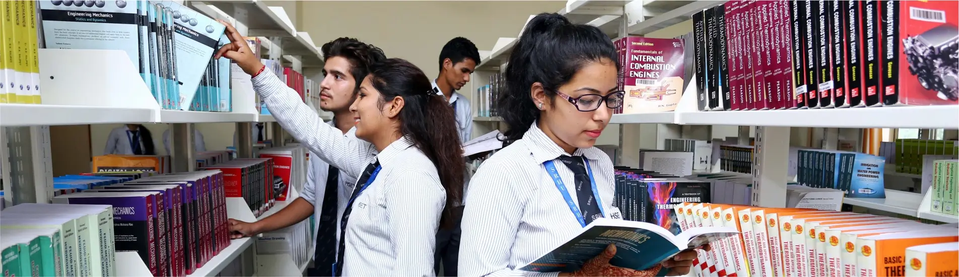 Students in library at the Himalayan School of Science & Technology