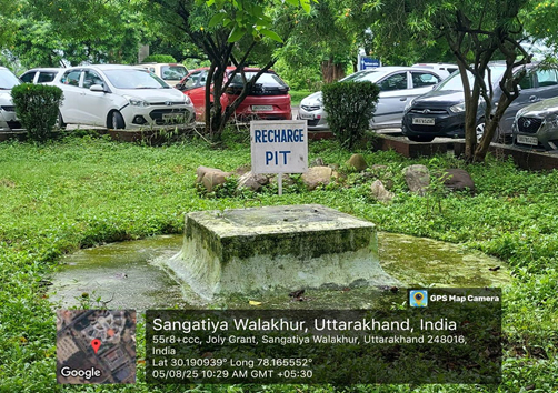 Recharge pit near University Office