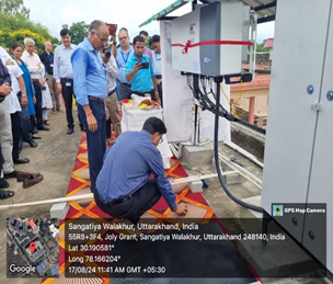 Aerial view of Solar panels at HCN