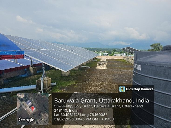 Aerial view of Solar panels at CRI